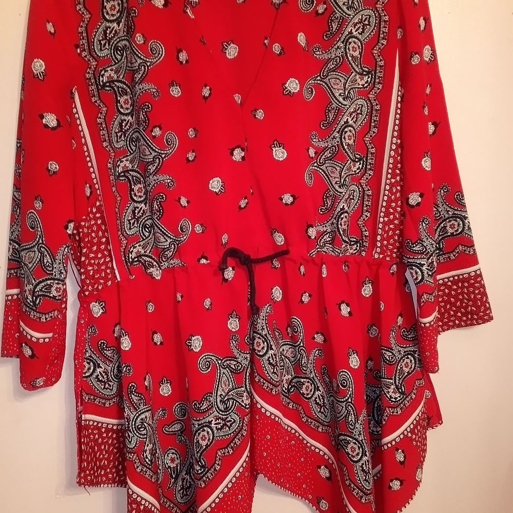 Zara Bandana Print Blouse Size M